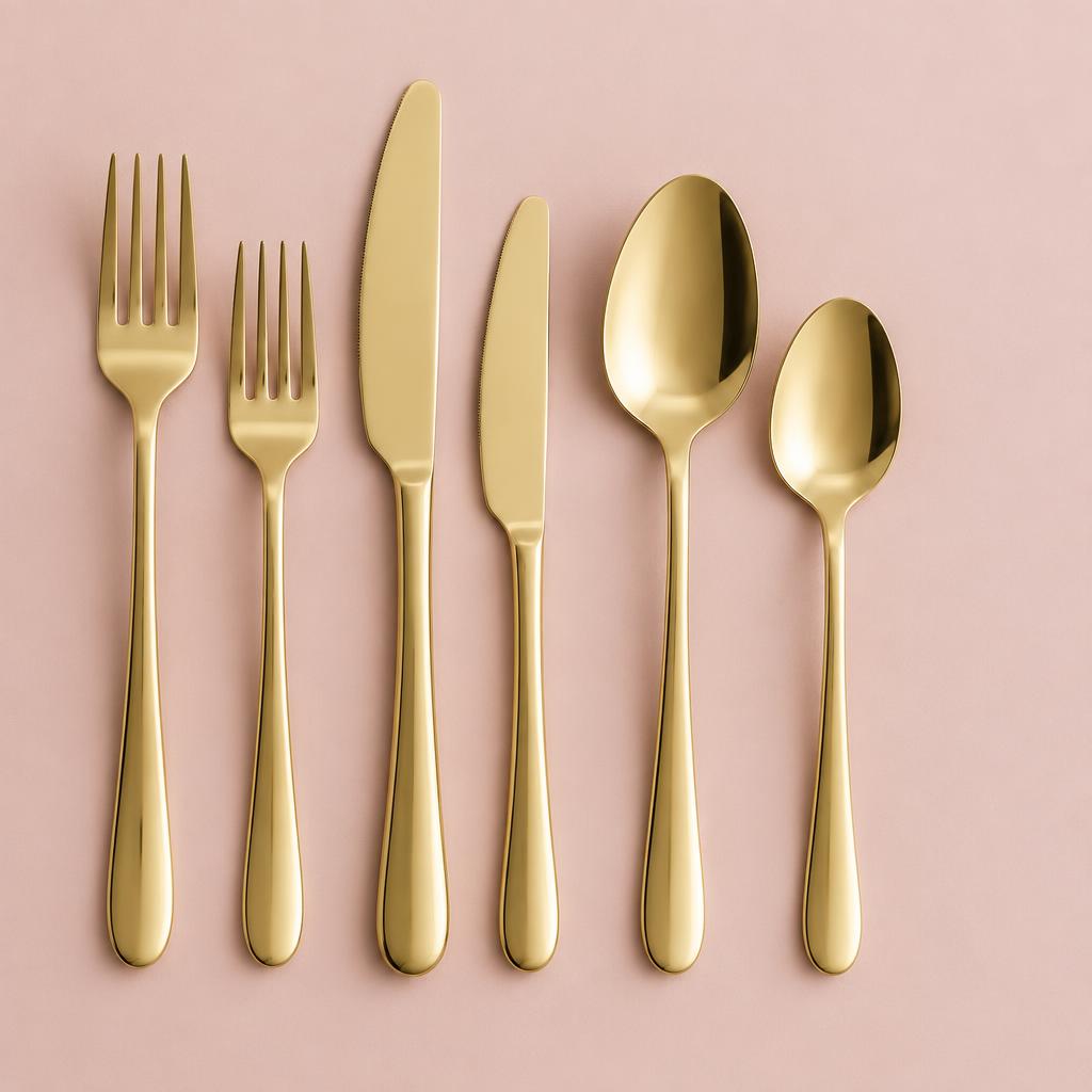 Gold-Finish Cutlery Set (24 pc)