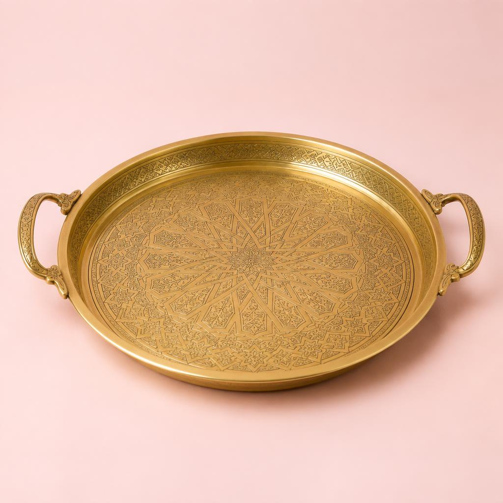 Engraved Brass Serving Tray